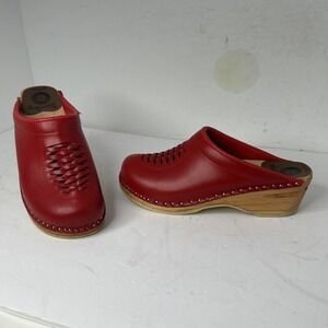 Swedish Clogs Troentorp Wright Red Size US Womens 9 / EU 41 Braided Non Slip